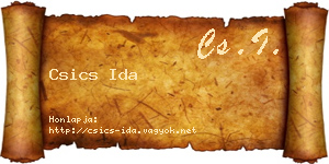 Csics Ida névjegykártya
