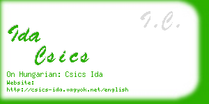 ida csics business card